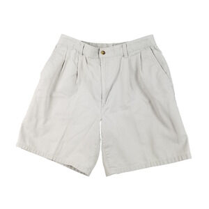 Claiborne Shorts Mens 34 Khaki Beige Pleated Chino Pockets Casual Classic Summer